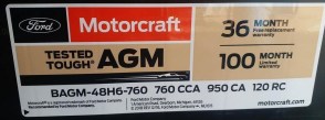 MOTORCRAFT-AGM-BAGM-48H6-760