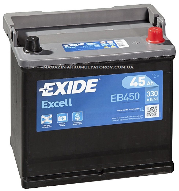 Купить EXIDE Excell EB450 45Ah 330A