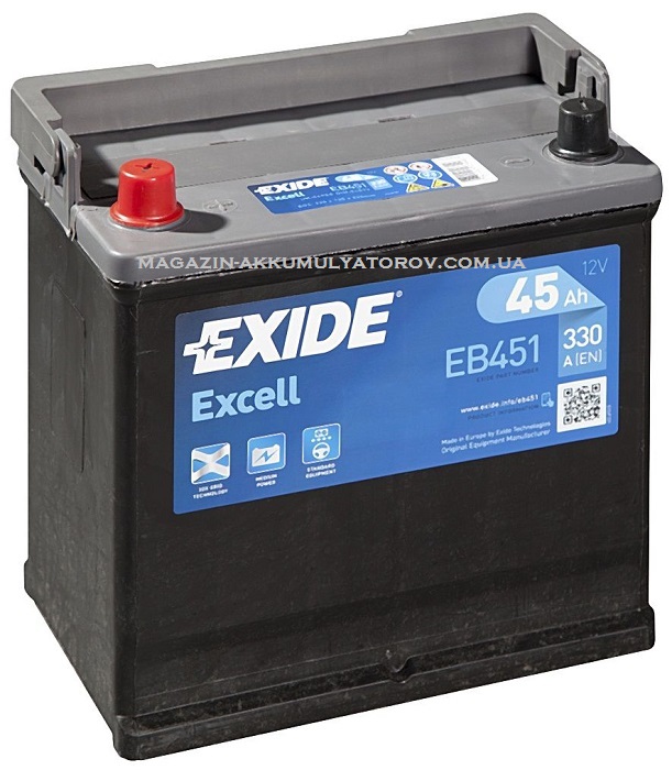 Купить EXIDE Excell EB451 45Ah 330A