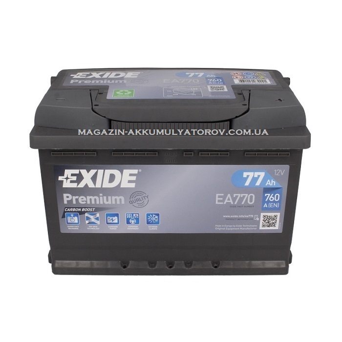 Купить EXIDE PREMIUM EA770 77Ah 760A в Киеве по самой выгодной цене   Аккумуляторы EXIDE Premium. Купить в Киеве. Доставка по Украине.