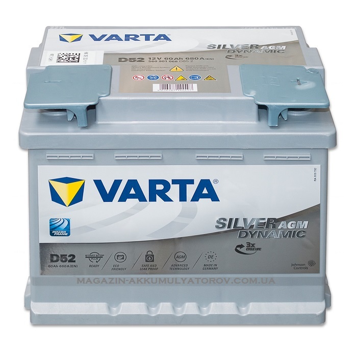 VARTA Silver Dynamic AGM D52 12V 60Ah 680A / EN 