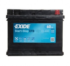 Автомобильный аккумулятор Exide start-stop EFB EL600 12v 60Ah 640A