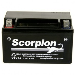 Мото аккумулятор Scorpion YTX7A-BS 12v 6Ah 120A